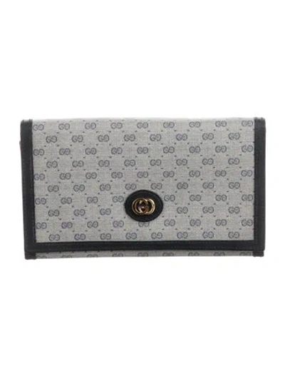 Pre-owned Gucci Vintage Interlocking G Logo Wristlet In Blue