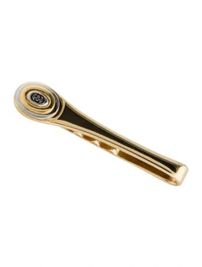 Pre-owned Gucci Vintage Interlocking G Tie Clip In Black