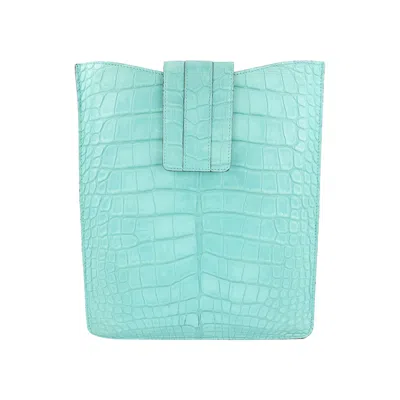 Pre-owned Gucci Vintage Ipad Crocodile Case 'jade' | Green | Women's Size Onesize