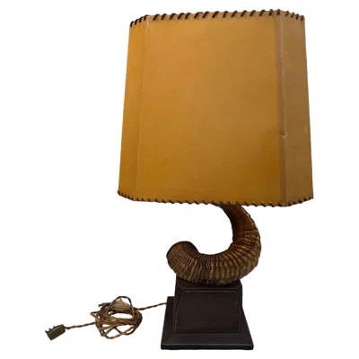 Pre-owned Gucci Vintage Italian  Horn Table Lamp 1970s In Brown