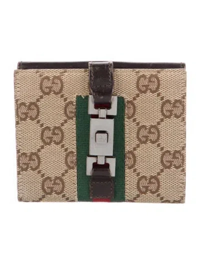 Pre-owned Gucci Vintage Jackie Compact Compact Wallet In Brown