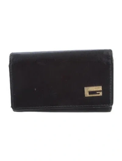 Pre-owned Gucci Vintage Key Holder Trifold Wallet In Black