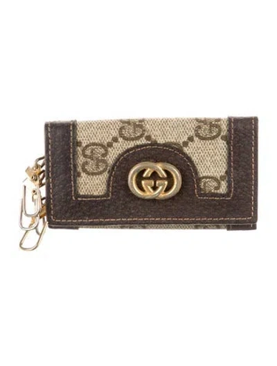 Pre-owned Gucci Vintage Key Holder Wallet Continental Wallet In Brown