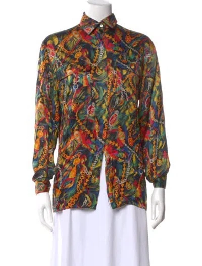 Pre-owned Gucci Vintage Late 1970's - Early 1980's Blouse In Orange