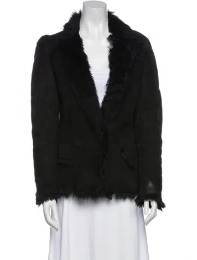 Pre-owned Gucci Vintage Late 1990's - Early 2000's Fur Coat In Black