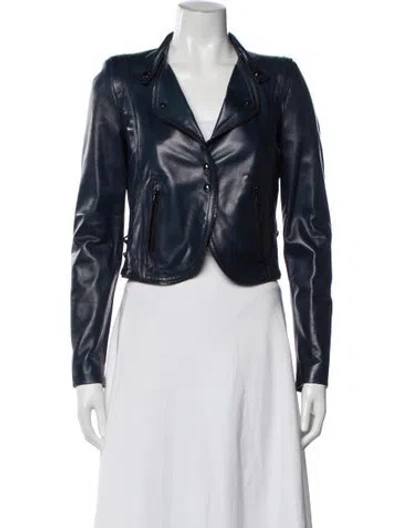 Pre-owned Gucci Vintage Late 2000's - Early 2010's Biker Jacket In Blue