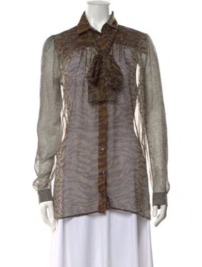 Pre-owned Gucci Vintage Late 2000's - Early 2010's Blouse In Brown