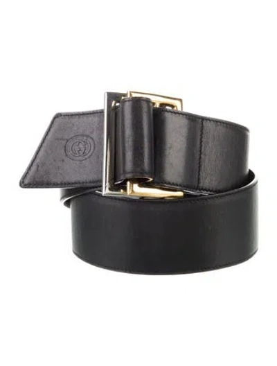 Pre-owned Gucci Vintage Leather Belt In Black