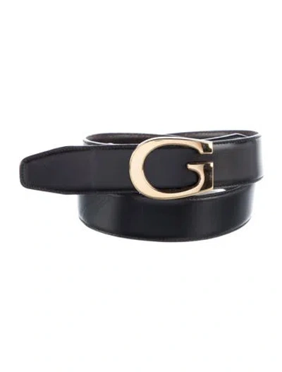 Pre-owned Gucci Vintage Leather Belt In Black