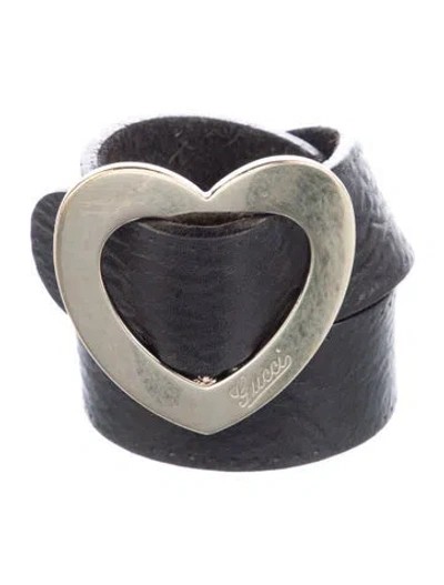 Pre-owned Gucci Vintage Leather Belt In Black