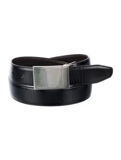 Pre-owned Gucci Vintage Leather Belt In Black/brown