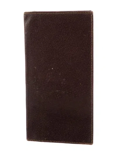 Pre-owned Gucci Vintage Leather Bifold Wallet In Brown
