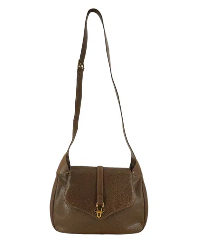 Pre-owned Gucci Vintage Leather Crossbody Bag Hobo (authentic Pre-loved)
