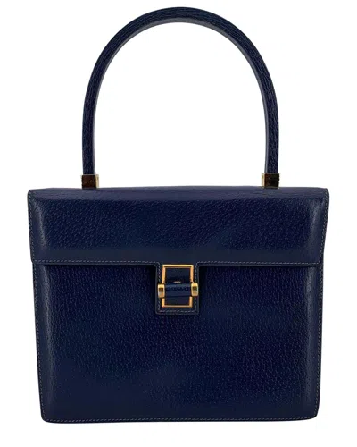 Gucci Vintage Leather Handbag (authentic Pre-loved) In Blue