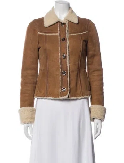 Pre-owned Gucci Vintage Leather Jacket In Brown