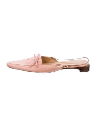 Pre-owned Gucci Vintage Leather Mules In Pink