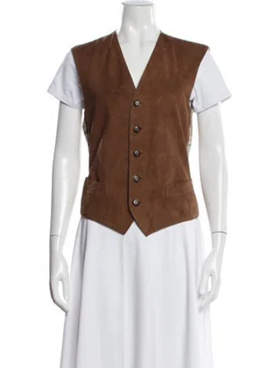 Pre-owned Gucci Vintage Leather Vest In Neutral