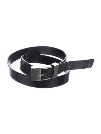 Pre-owned Gucci Vintage Leather Waist Belt In Black