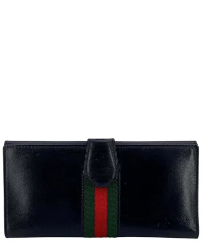 Gucci Vintage Leather Wallet (authentic Pre-loved) In Black