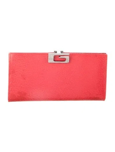 Pre-owned Gucci Vintage Leather Wallet In Red