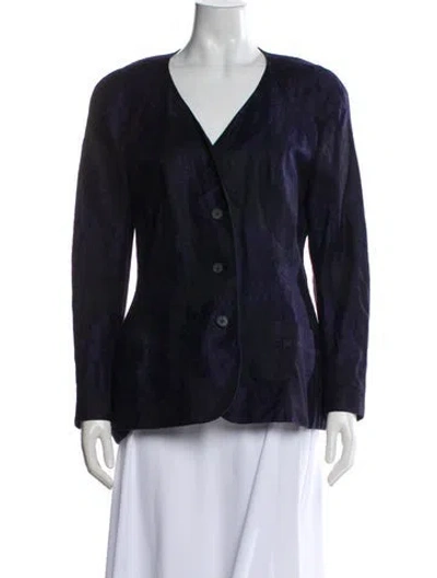 Pre-owned Gucci Vintage Linen Blazer In Blue