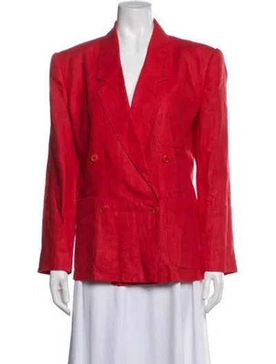 Pre-owned Gucci Vintage Linen Blazer In Orange