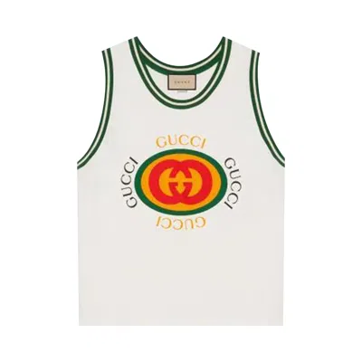 Pre-owned Gucci Vintage Logo Print Tank Top 'white' | Men's Size L