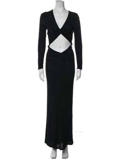 Pre-owned Gucci Vintage Long Dress In Black