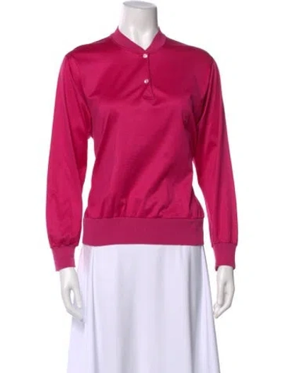 Pre-owned Gucci Vintage Long Sleeve Polo In Pink