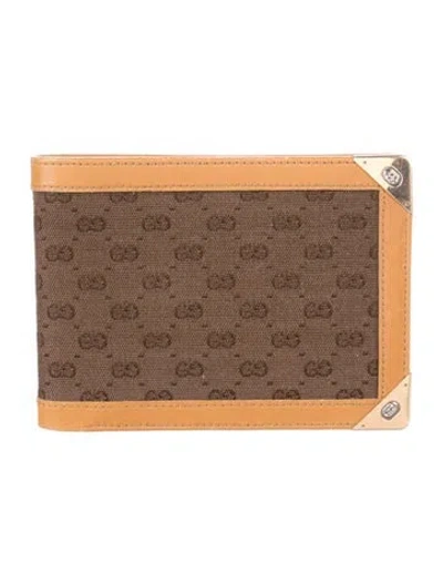 Pre-owned Gucci Vintage Micro Gg Monogram Wallet In Brown