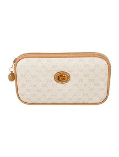 Pre-owned Gucci Vintage Micro Gg Monogram Wristlet In Neutral