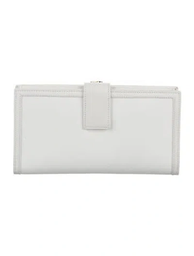 Pre-owned Gucci Vintage Microssima Pattern Wallet In White