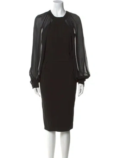 Pre-owned Gucci Vintage Midi Length Dress In Black