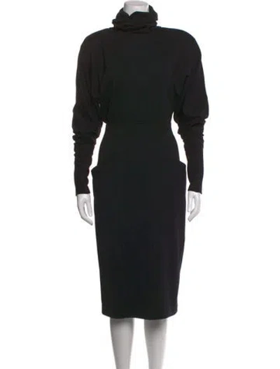 Pre-owned Gucci Vintage Midi Length Dress In Black