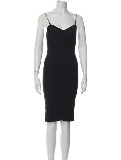 Pre-owned Gucci Vintage Midi Length Dress In Black
