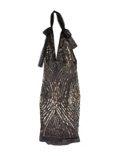 Pre-owned Gucci Vintage Midi Length Dress In Gray