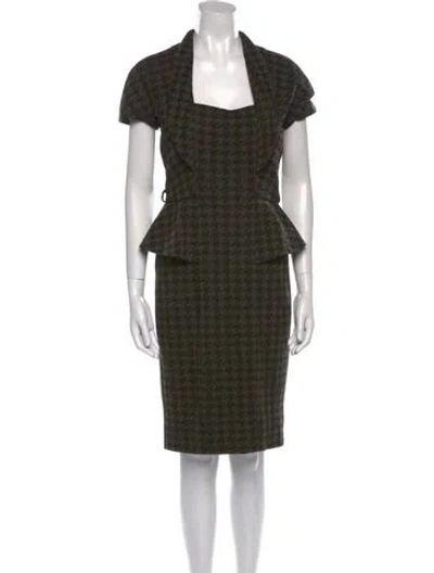 Pre-owned Gucci Vintage Midi Length Dress In Green