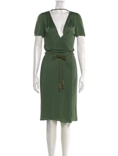 Pre-owned Gucci Vintage Midi Length Dress In Green