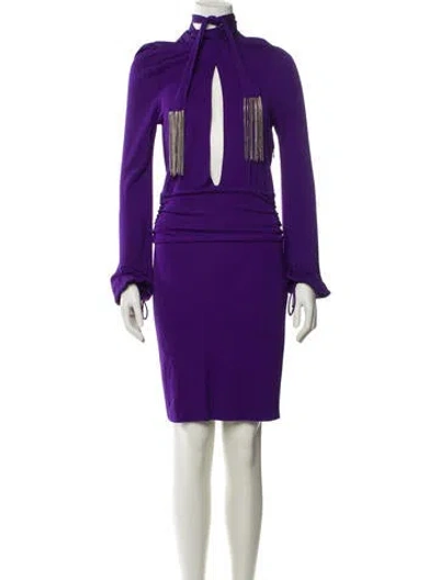 Pre-owned Gucci Vintage Midi Length Dress In Purple