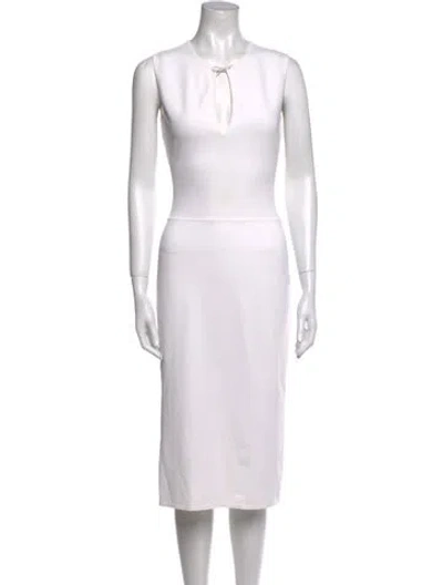 Pre-owned Gucci Vintage Midi Length Dress In White