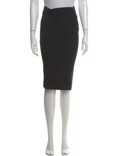 Pre-owned Gucci Vintage Midi Length Skirt In Black