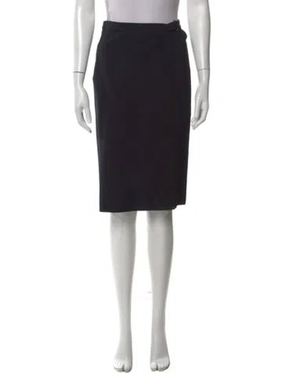 Pre-owned Gucci Vintage Midi Length Skirt In Black