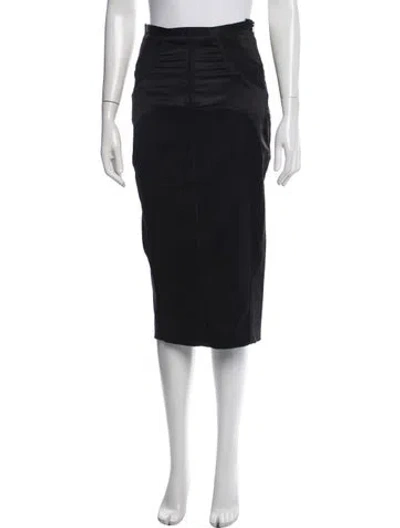 Pre-owned Gucci Vintage Midi Length Skirt In Black
