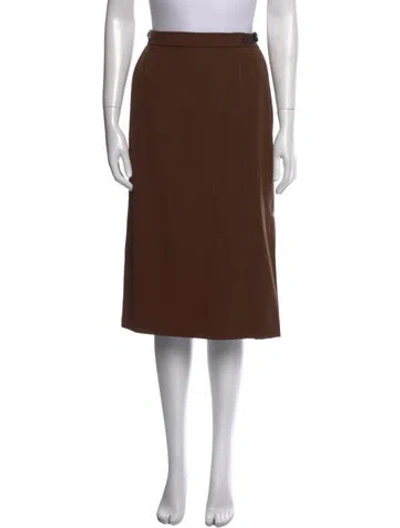 Pre-owned Gucci Vintage Midi Length Skirt In Brown