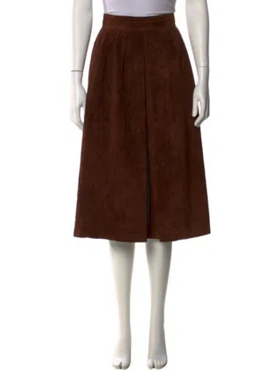 Pre-owned Gucci Vintage Midi Length Skirt In Brown