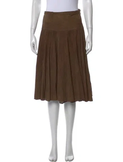 Pre-owned Gucci Vintage Midi Length Skirt In Brown