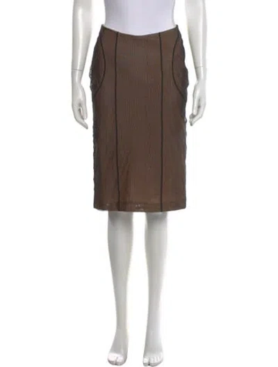 Pre-owned Gucci Vintage Midi Length Skirt In Neutral