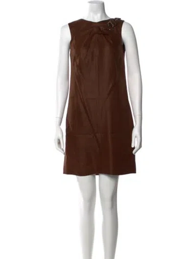 Pre-owned Gucci Vintage Mini Dress In Brown