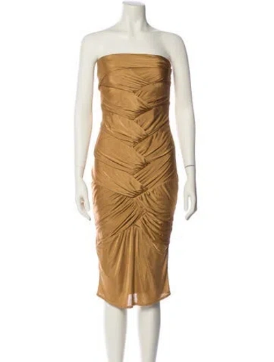 Pre-owned Gucci Vintage Mini Dress In Gold