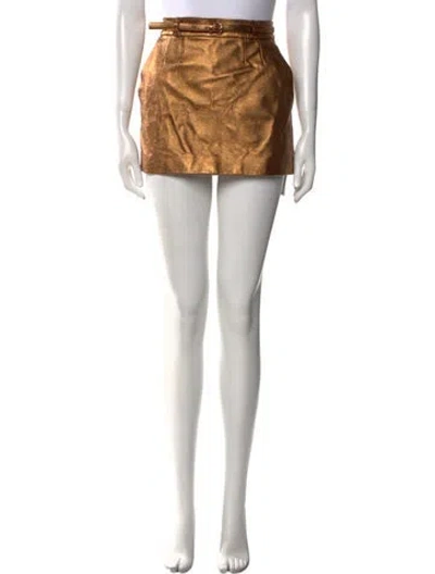 Pre-owned Gucci Vintage Mini Skirt In Gold
